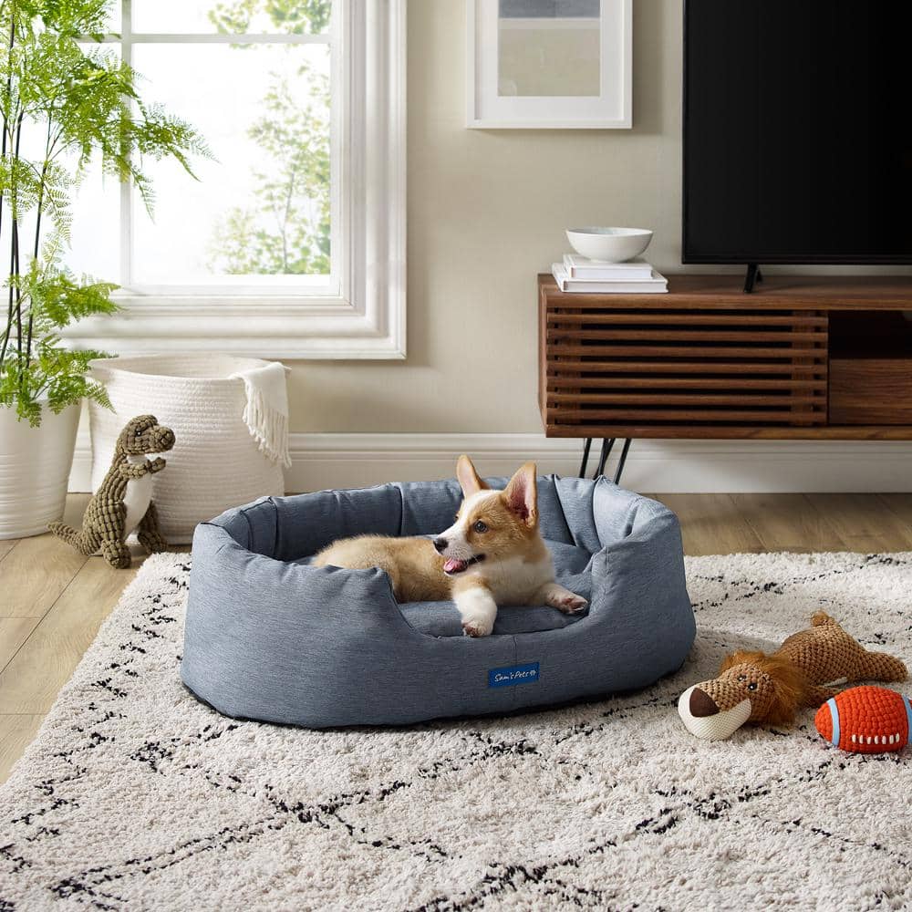 Missy Small Navy Blue Round Outdoor Pet Bed