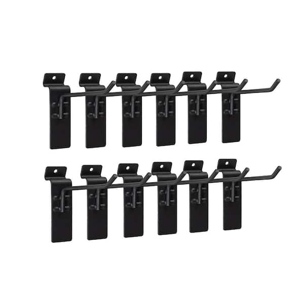 15 lb. Load Capacity Stealth 4 in. Single Hook in Black (12-Pack)