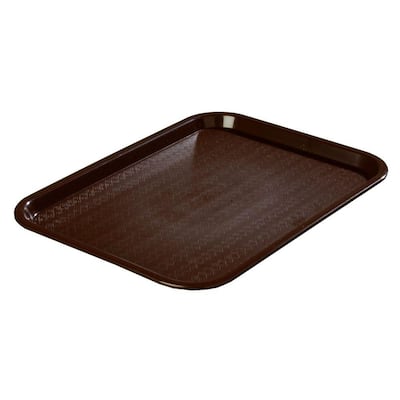 Mahogany Collection 9.45 in. D x 13.58 in. W Plastic Serving Tray 15128 -  The Home Depot