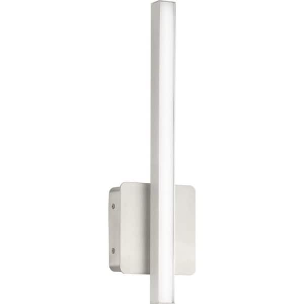 Phase 4 Collection 16 in. 1-Light Brushed Nickel Small Modern Integrated 3CCT Integrated LED Linear Vanity Light