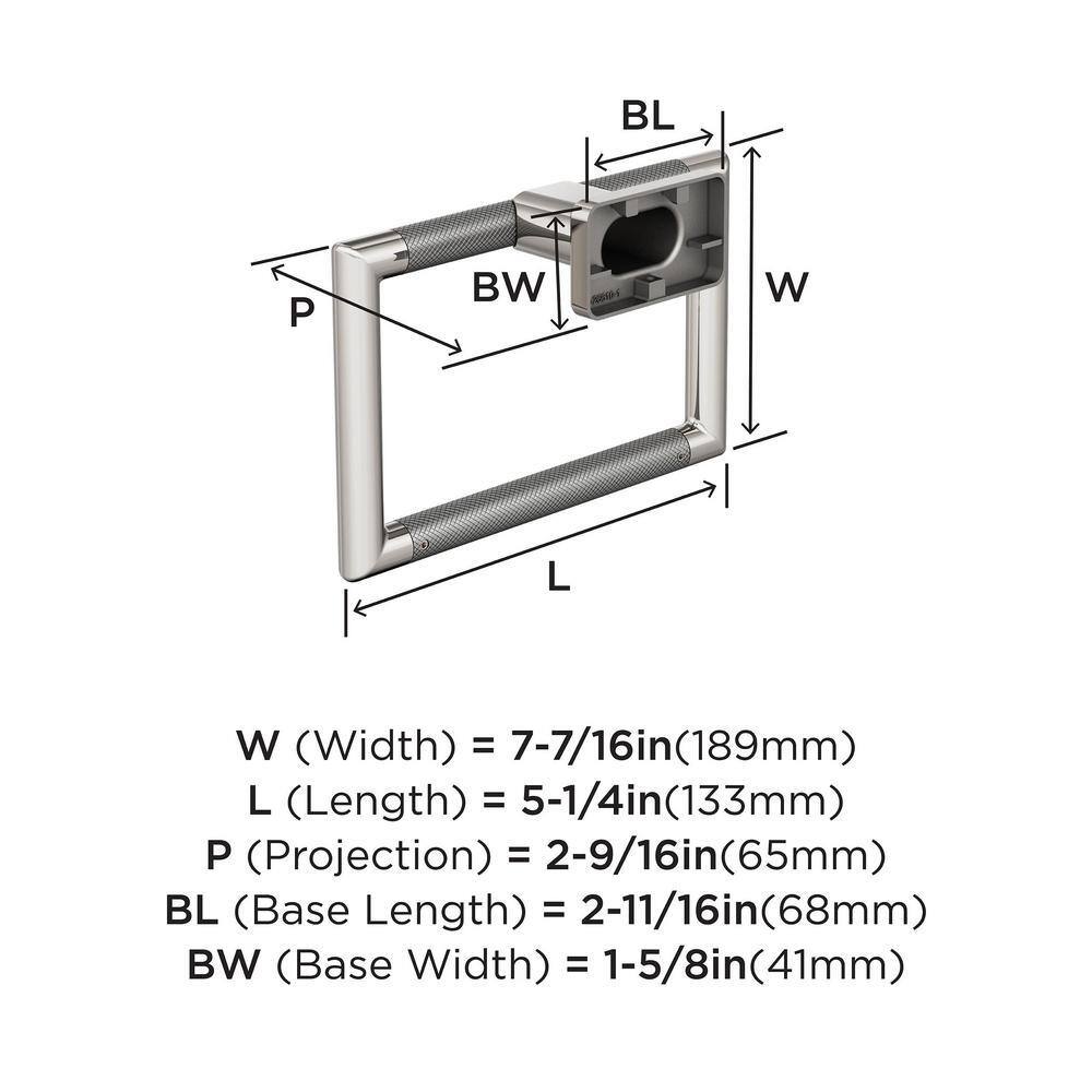 Esquire Polished Nickel and Stainless Steel Wall Mounted Towel Ring