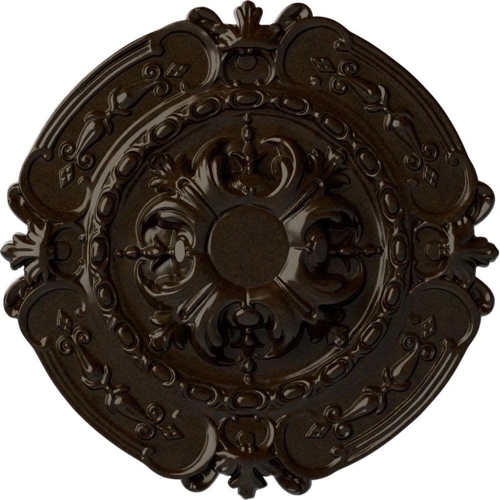 Bronze Ornate Round Ceiling Medallion, 16.38 inches