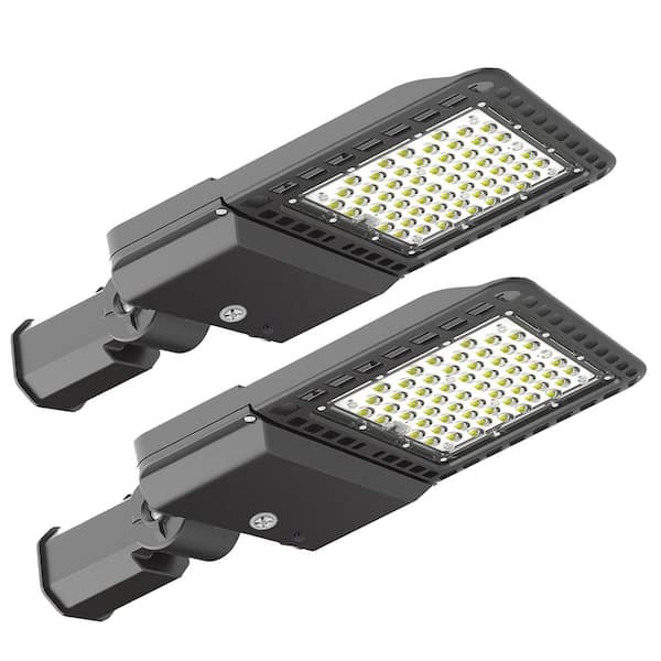 Bieuoram 24 in. x 13 in. 28000 Lumens Integrated LED Outdoor 200-Watt Slip Fitter Parking Lot Area Light 5000K (2-Pack)