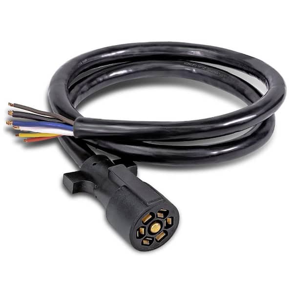 Dr Infrared Heater 6 ft. 7-Way Trailer Plug Cord Wiring Harness, Heavy-Duty Weatherproof, Corrosion Resistant Inline Cable, for RV, Campers