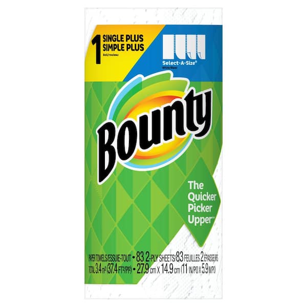 Bounty 2-Ply Select-a-Size Paper Towel Roll, 90 Sheets / Roll - 24/Case