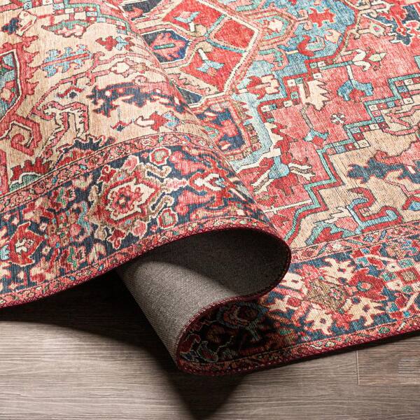 Artistic Weavers Cadencia Red/Blue Traditional 9' x 12' Machine Washable Area Rug, Size: 9'3 inch x 12