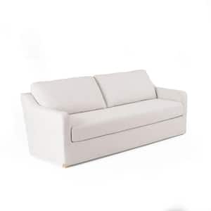 Nelle 83.5 in. Wide Slope Arm Polyester Rectangle Slipcovered Sofa with Removable Cushions in. Cream