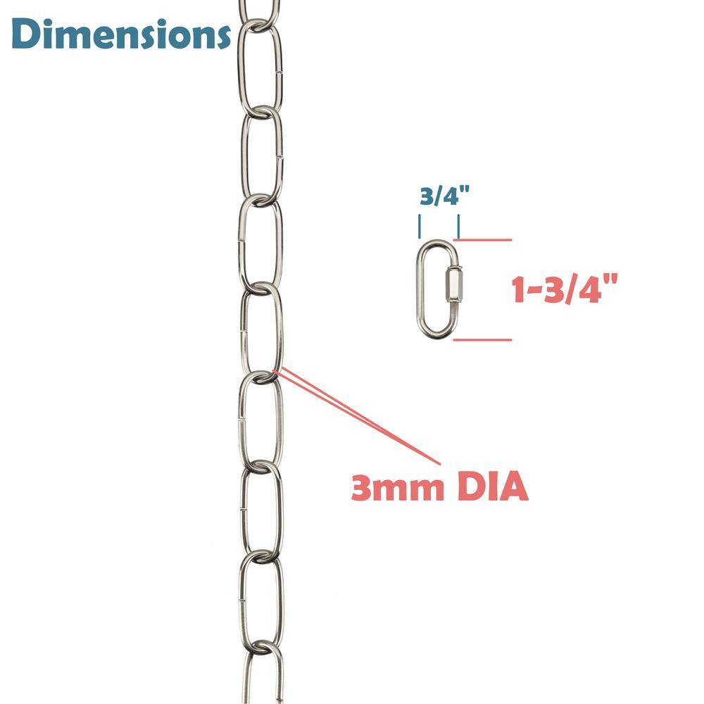 Chrome 6 Feet Heavy Duty Chain with Quick Link Connector