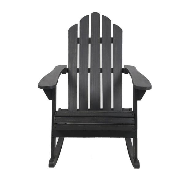 Tidoin Classic Gray Rocking Wood Adirondack Chair