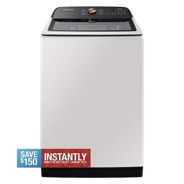 5.5 cu. ft. Extra-Large Capacity Smart Top Load Washer with Auto Dispense System in Ivory