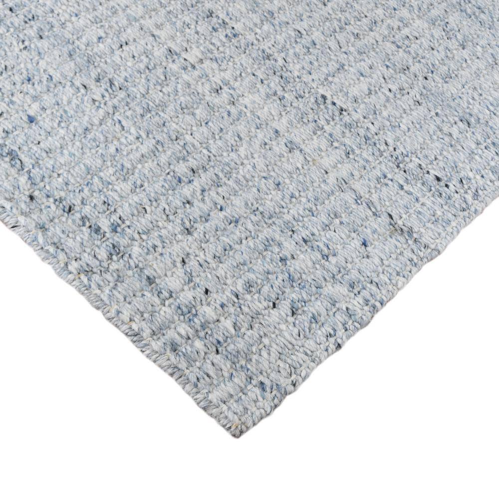 Sky Blue Geometric Hand-Woven Synthetic Area Rug