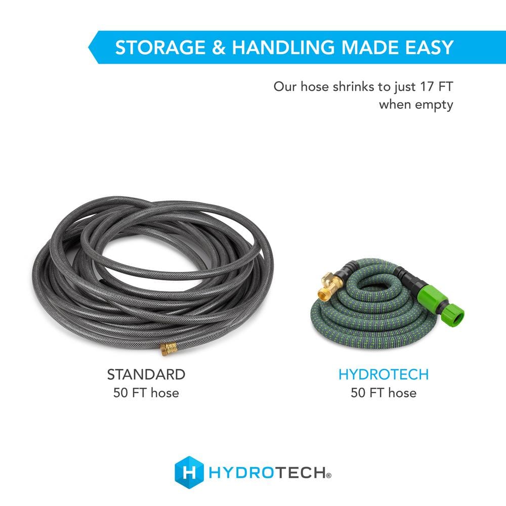 50 ft. Green and Gray Expandable Burst Proof Garden Hose with Brass Valve