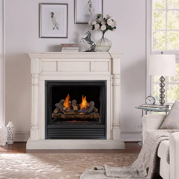 Duluth Forge Split Red Oak 24 in. Vent-Free Gas Fireplace Logs With Manual  Control 210065 - The Home Depot