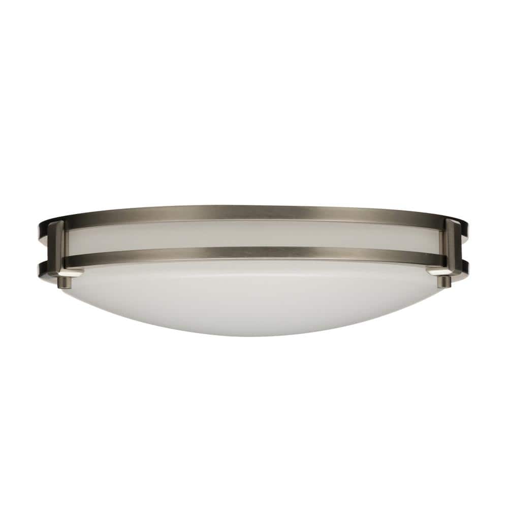 Saturn 13'' Matte Nickel LED Flush Mount with Acrylic Shade