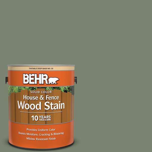BEHR 1 gal. #SC-126 Woodland Green Solid Color House and Fence Exterior Wood Stain