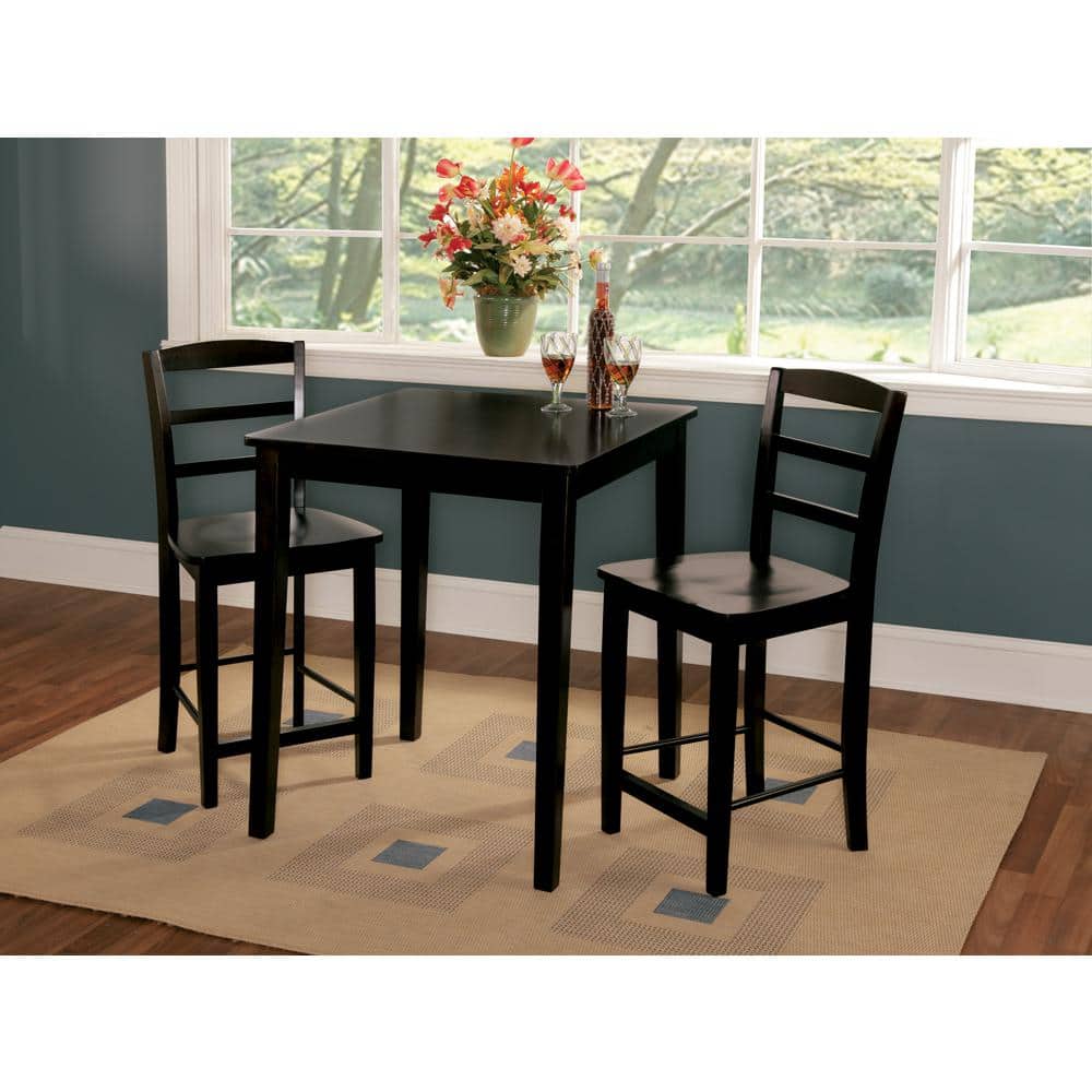 Elegant Shaker-Style Solid Wood Counter Height Table in Black