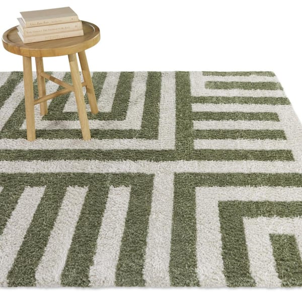 Cantor Green 8 ft. x 10 ft. Abstract Area Rug