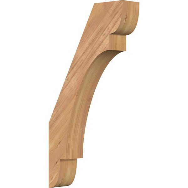 Ekena Millwork 3 1/2"W x 14"D x 26"H Olympic Smooth Knee Brace, Western Red Cedar
