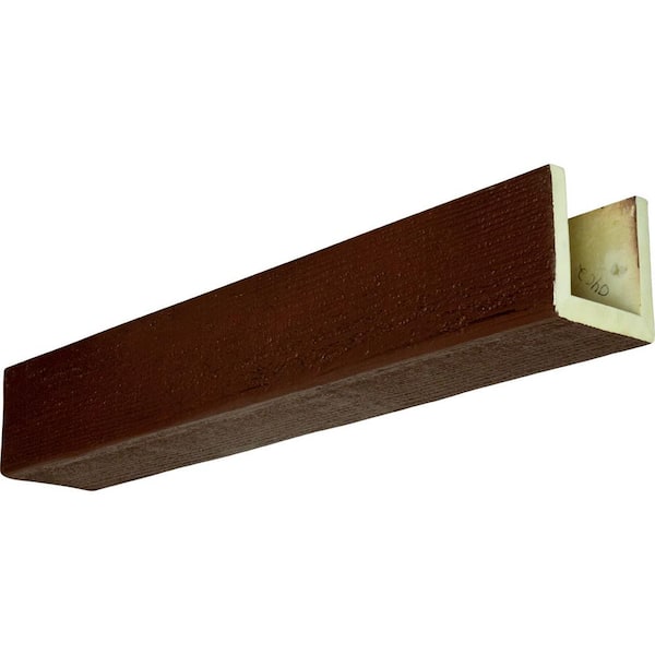 Ekena Millwork 8 in. x 8 in. x 22 ft. 3-Sided (U-Beam) Rough Sawn Natural Pecan Faux Wood Ceiling Beam