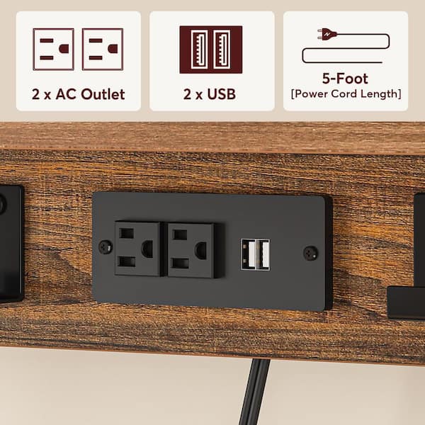 afhængige Alle sammen konsensus TRIBESIGNS WAY TO ORIGIN Bachel Vintage Brown Baker's Rack with Power & USB  Outlets, 5-Tier Microwave Oven Stand with Drawer and Sliding Shelves  HD-JW0363Y - The Home Depot