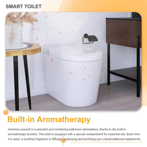 JimsMaison Elongated Smart Bidet Toilet with Instant Seat Heating, Night Light, and Auto Flushing