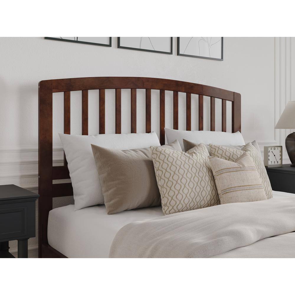 Richmond Queen Walnut Wood Headboard with Mission Slats