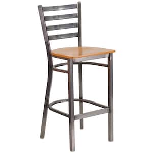 29 in. Clear Coated Metal Bar Stool