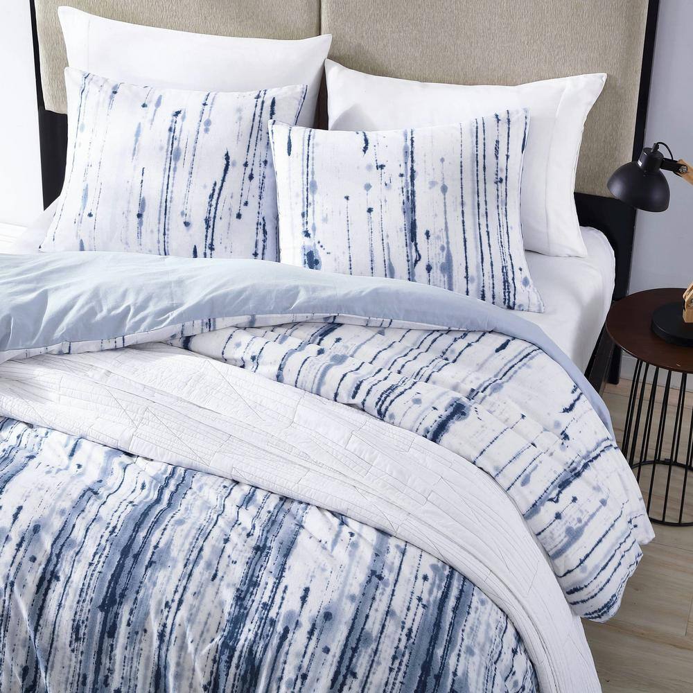 Sokal Blue Reversible Cotton Full Comforter Set