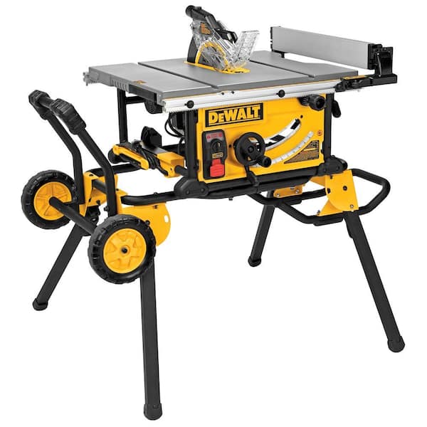 DEWALT 15 Amp 10 in. Job Site Table Saw with Guard Detect and Rolling Stand