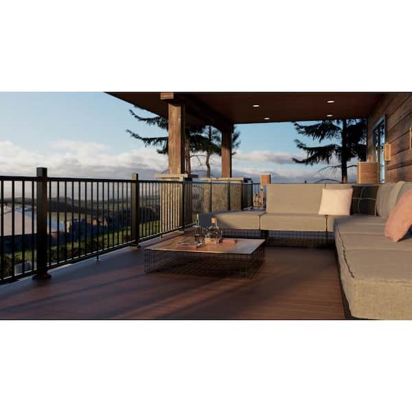 42 in. CitySide Traditional Black Aluminum Line Post