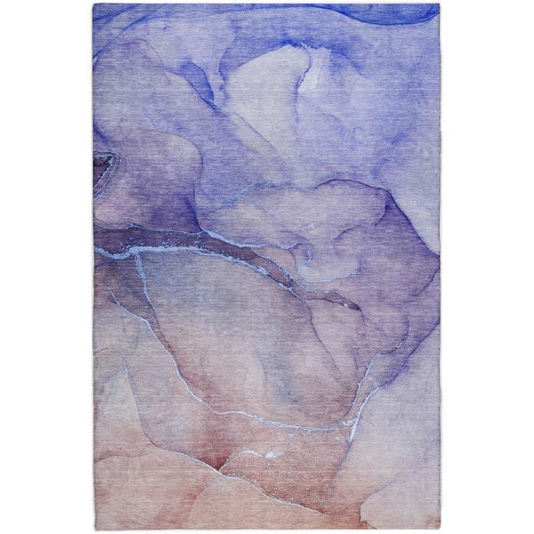 Dream Shag Premium Machine Washable Abstract ADS508 Navy 10 ft. x 14 ft. Area Rug