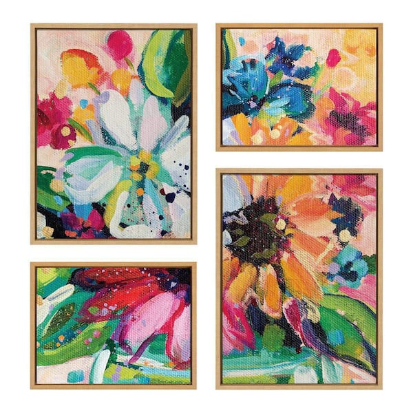 Sylvie "Wild Growth" by Rachel Christopoulos 4-Piece Natural Framed Art Print Set 24 in. x 18 in.