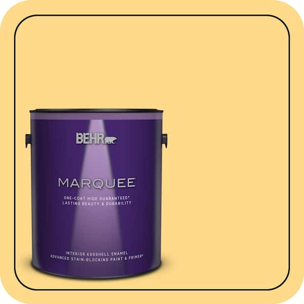 BEHR MARQUEE 1 gal. #P280-4 Surfboard Yellow Eggshell Enamel Interior Paint & Primer