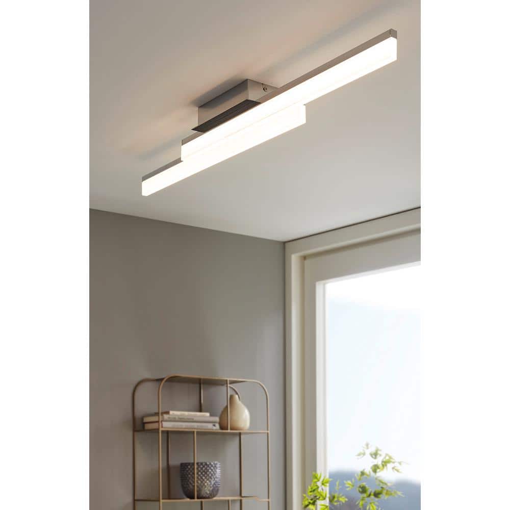 Palmital 1 Chrome Finish LED Ceiling Light with Satin Acrylic Shade