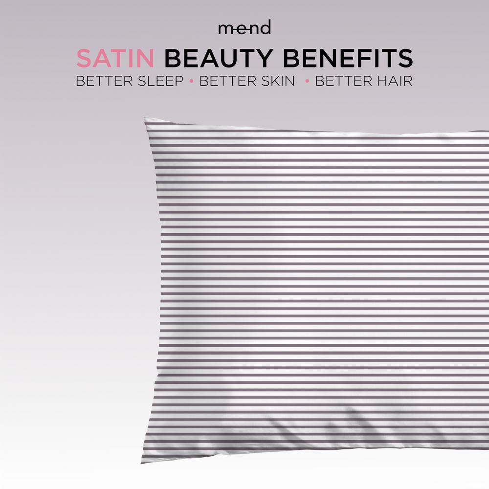 Gunmetal Stripe Satin Standard/Queen Pillowcase