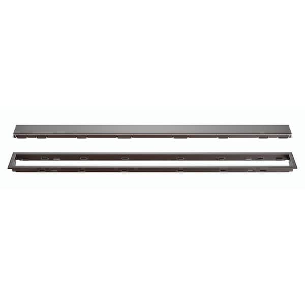 Schluter Kerdi-Line Bronze 19-11/16 in. Solid Linear Drain Grate Assembly Floor Installation Kit for Accessory
