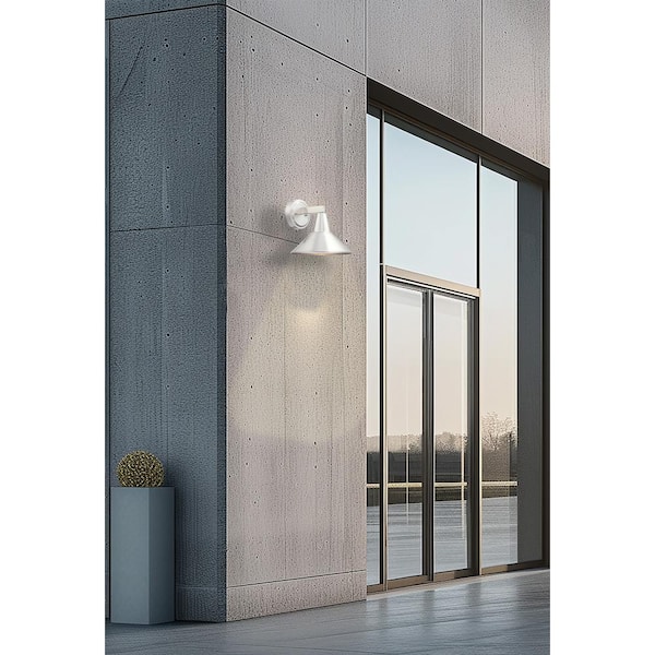 Bay Crest 1-Light Brushed Aluminum Outdoor Wall Lantern Sconce