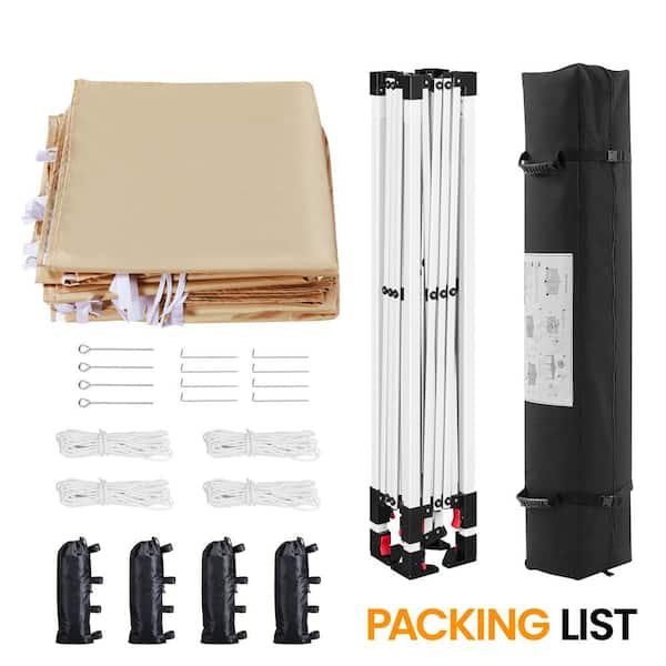 Yaheetech 10 ft. x 10 ft. Pop Up Canopy Tent Water Resistant Adjustable Canopy with 4 Sidewalls Roller Bag Sandbags Guy Lines