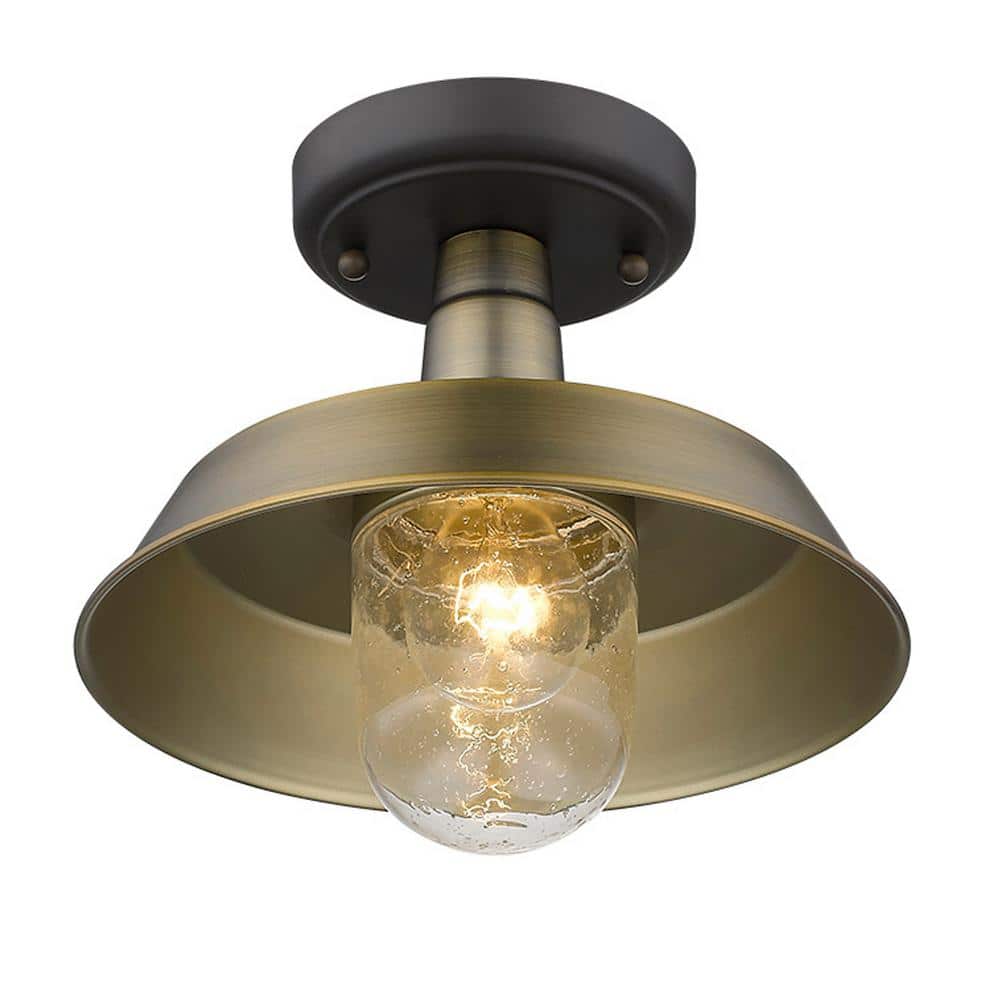 Burry Contemporary Brass and Glass 8" Island Pendant Light