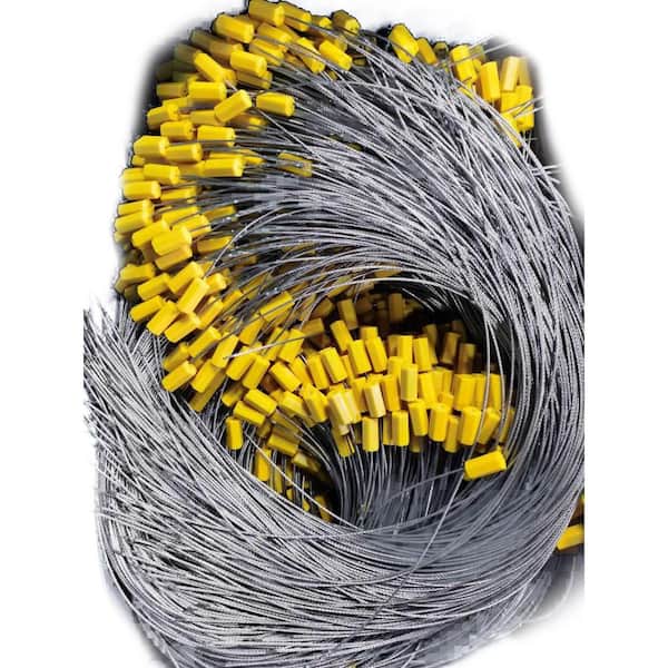 Unbranded Steel Wire Cable Seals Tamper Resistant Security Tags Numbered Self-Locking 90 cm 35 Yellow Pack of 100