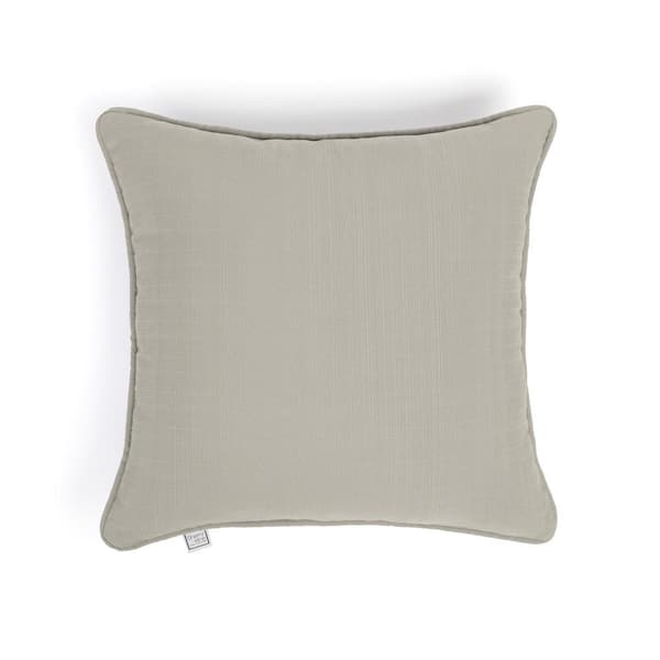 Sunrise Indoor/ Outdoor Sand Corded Square Throw Pillow 18 in. x 18 in. (Set of 2)