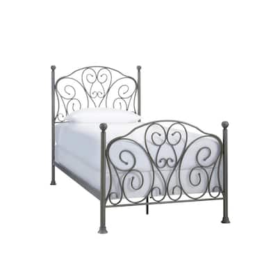 Dayport Oil Rubbed Bronze Metal Twin XL Scroll Bed (42.75 in W. X 52.36 in H.)