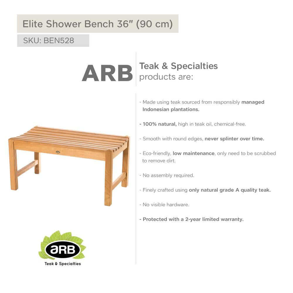 Elite 36" Natural Teak Spa Bench