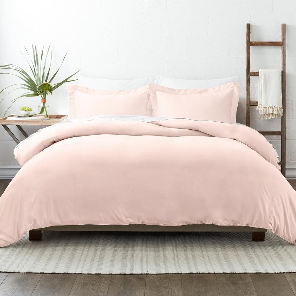 Blush Microfiber King/California King 3-Piece Duvet Cover Set