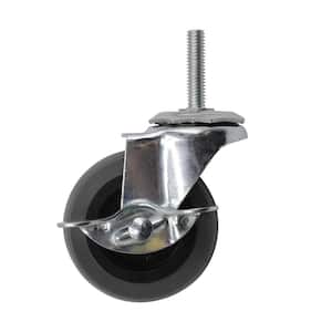 3 in. Medium-Duty Gray TPR Swivel Stem Mount Caster with Brake 175 lbs. Weight Capacity