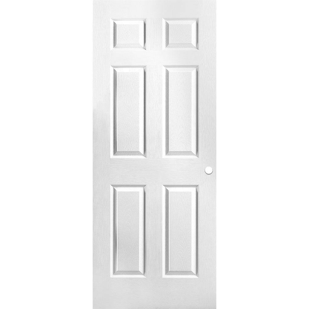 Masonite 32 In. X 80 In. Textured 6-Panel Bored Hollow Core Painted ...