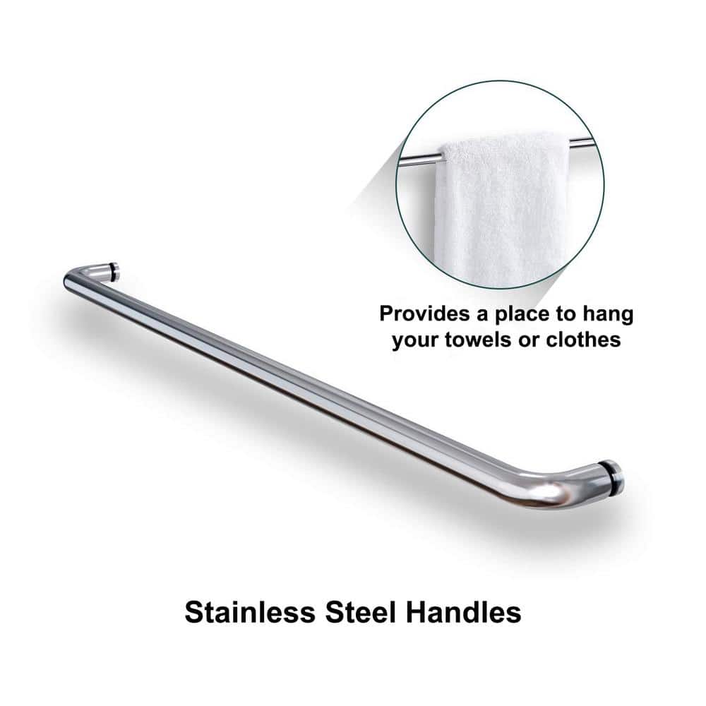 60" Polished Chrome Semi-Frameless Sliding Shower Door
