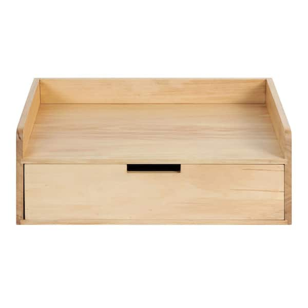 Kate and Laurel Kitt 12 in. x 18 in. x 7 in. Natural Wood Floating