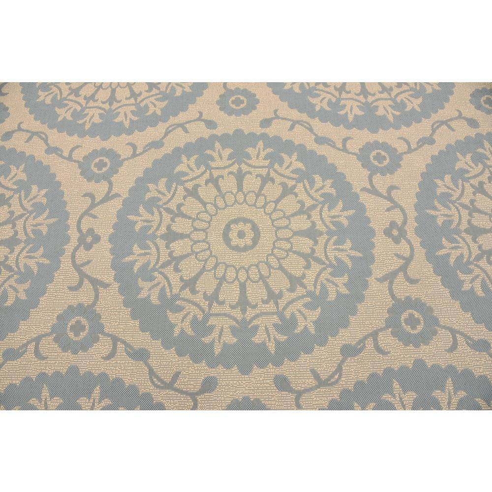 Light Blue Rectangular Synthetic Outdoor Washable Rug 9' x 12'