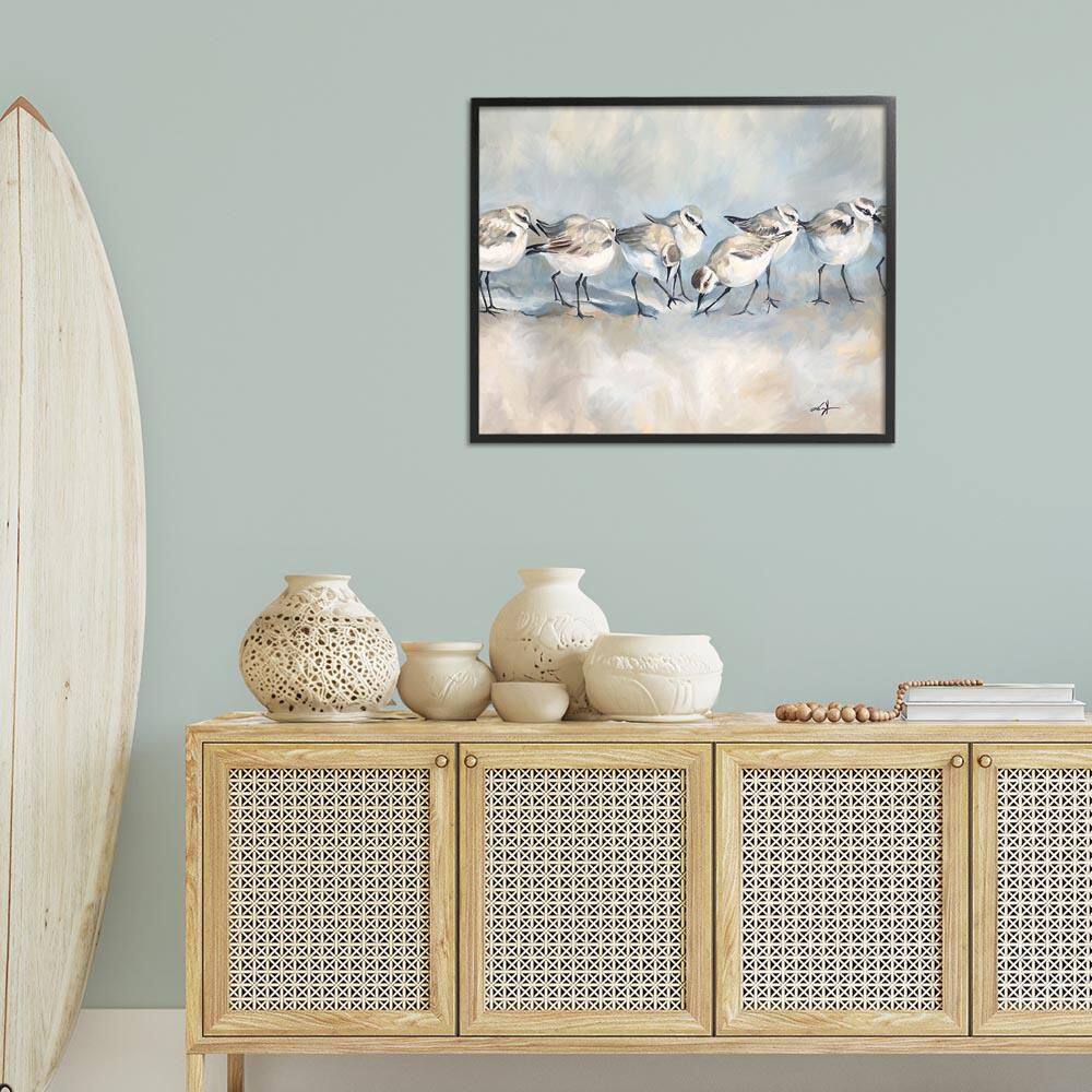 Sandpiper Birds Mirage by Ramona Murdock Black Framed Animal Giclee Art Print 24 in. x 30 in. price history on PriceWatchPro